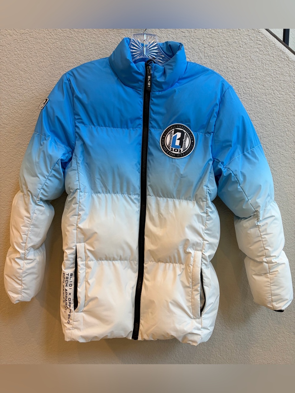 Baseball Lifestyle 101 Blue Ombre Puffer Jacket - YXL
